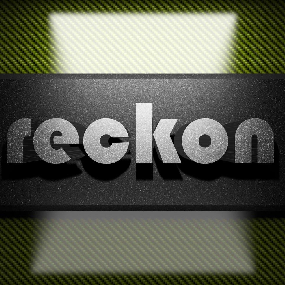 reckon word of iron on carbon 7612776 Stock Photo at Vecteezy