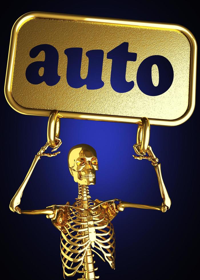 auto word and golden skeleton photo