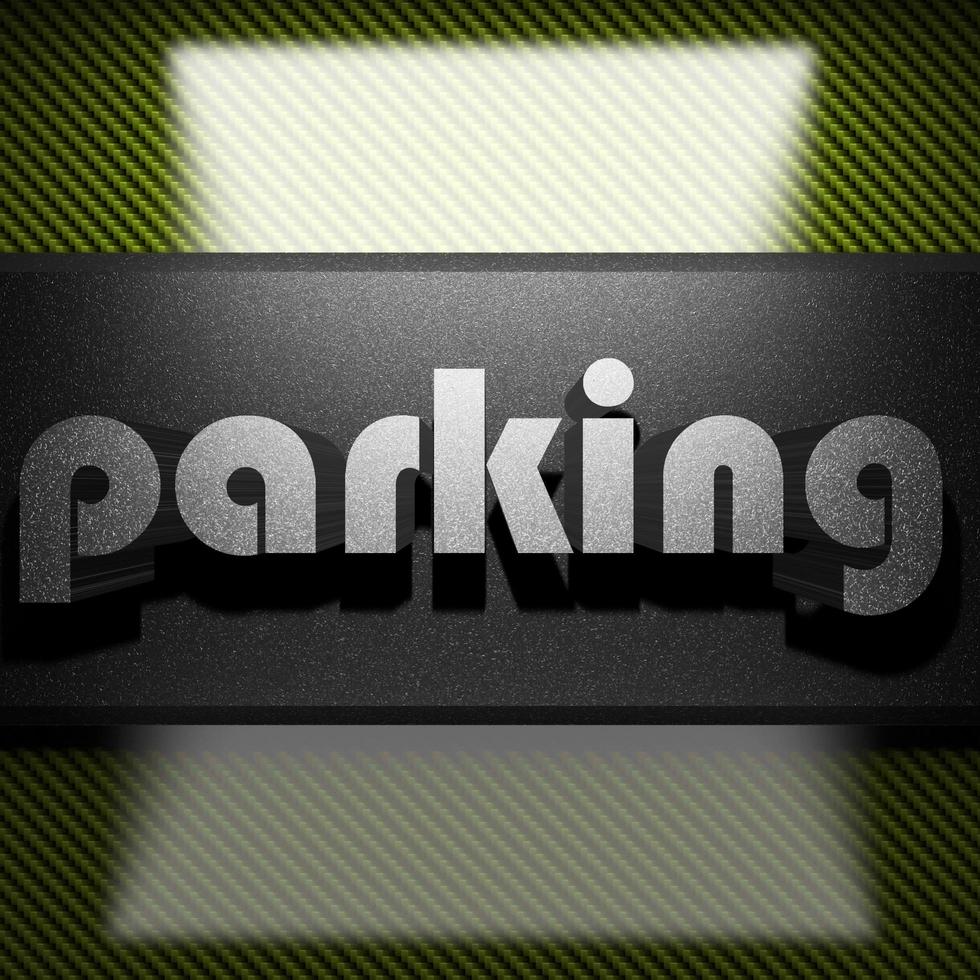 parking word of iron on carbon photo