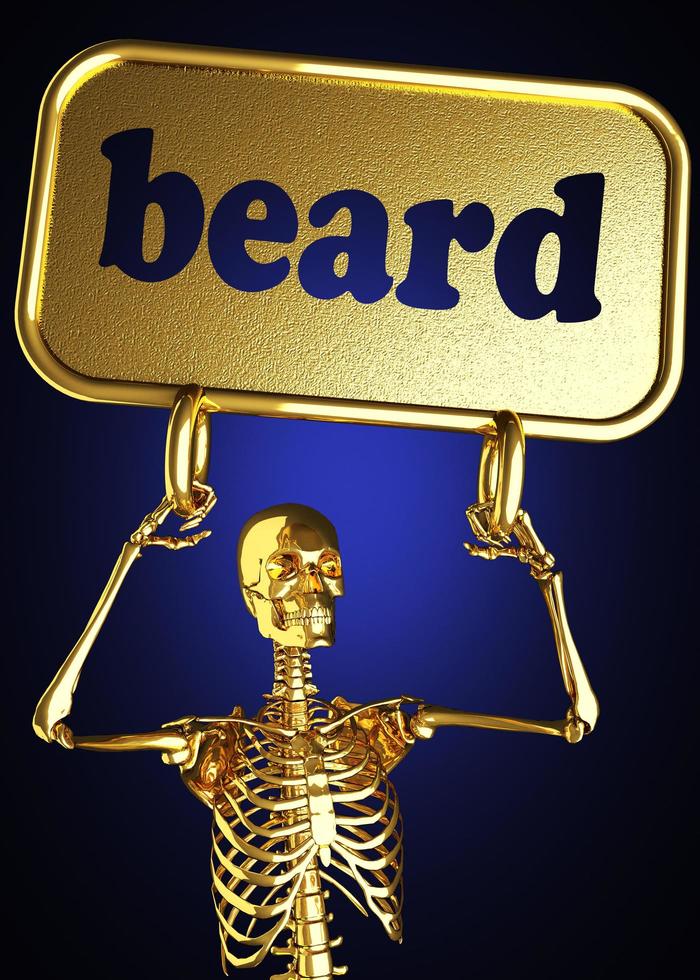 beard word and golden skeleton photo