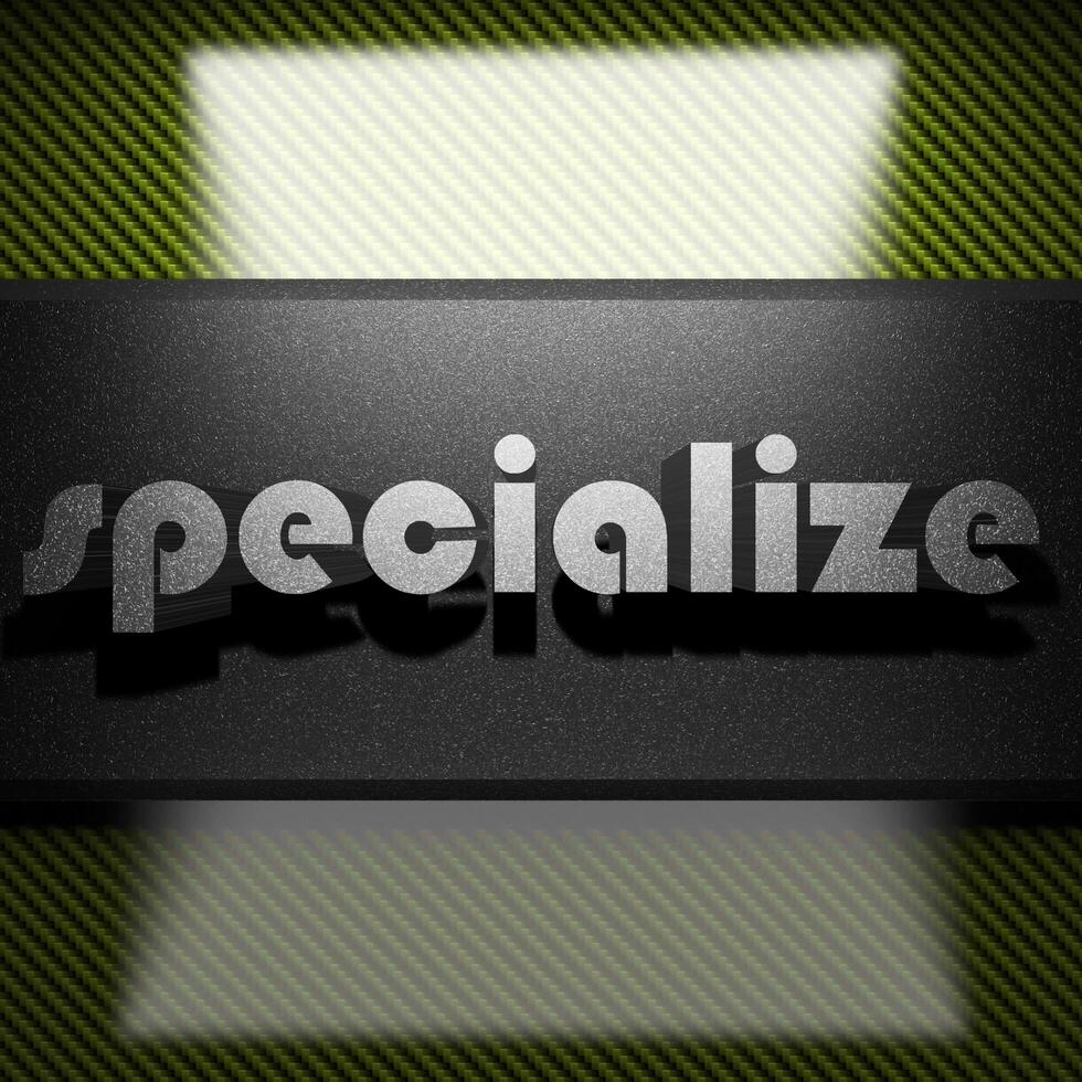 specialize word of iron on carbon 7614074 Stock Photo at Vecteezy