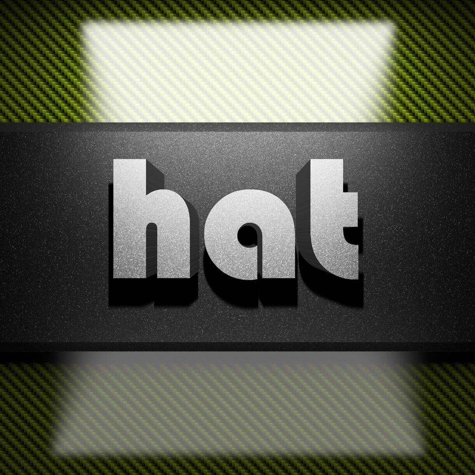 hat word of iron on carbon photo