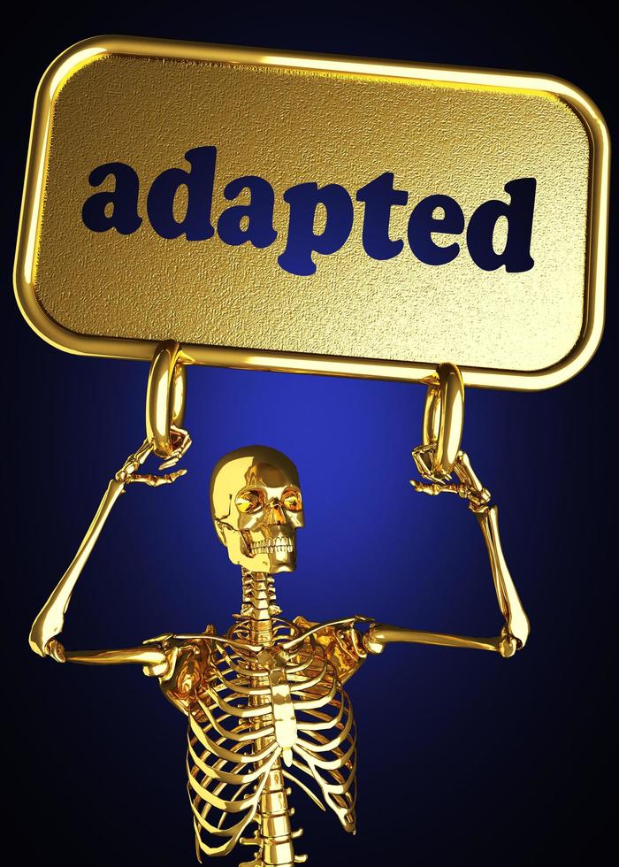 adapted word and golden skeleton photo