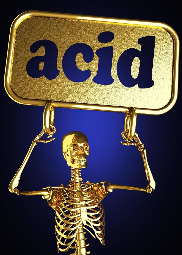 acid word and golden skeleton photo