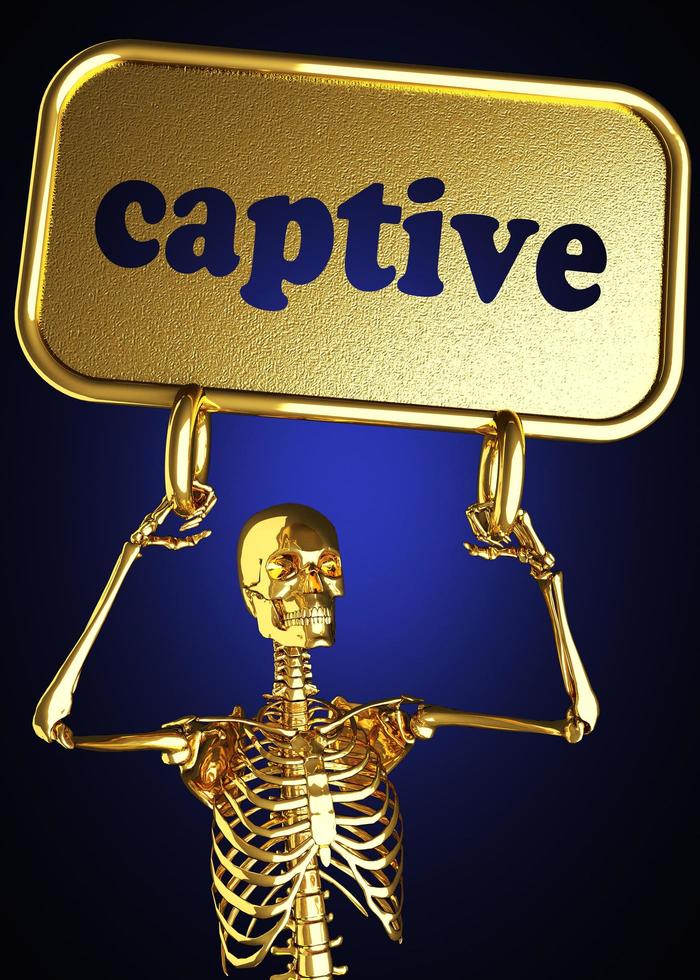 captive word and golden skeleton photo