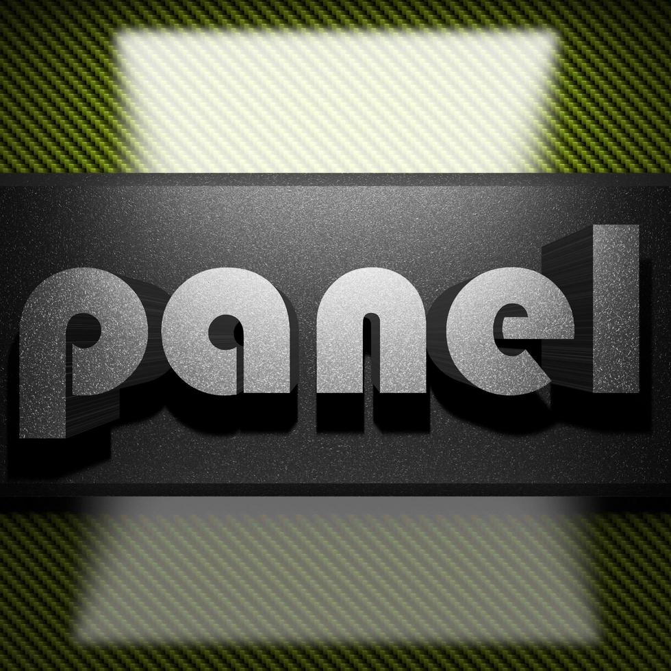 panel word of iron on carbon photo