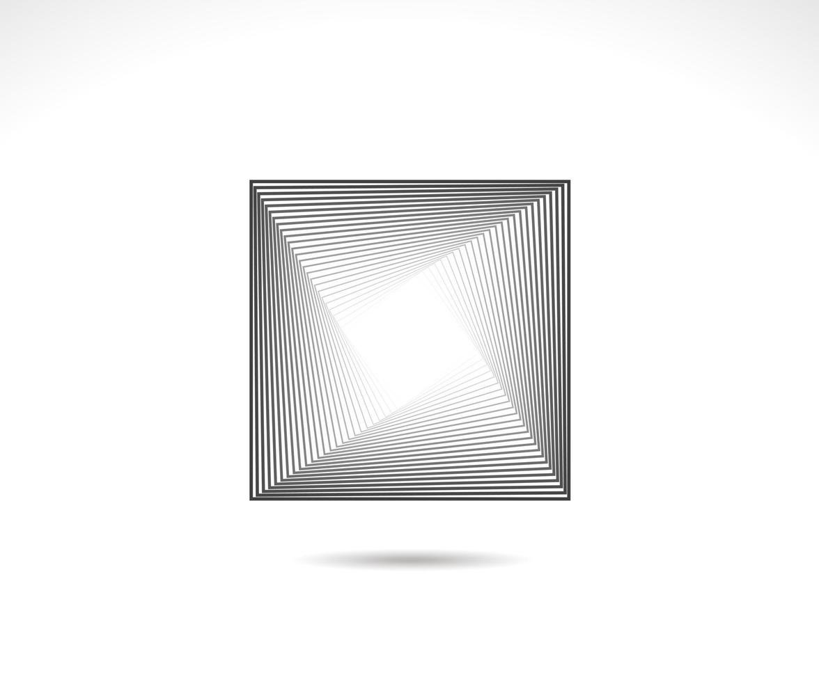 logotipo cuadrado geométrico. trazo de marco cuadrado. icono de línea, signo, símbolo, diseño plano, botón, web, marco de imagen. vector - ilustración eps 10.