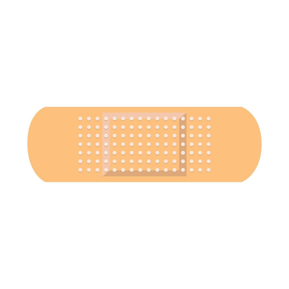 Plaster on a white background The patch is bactericidal Flat vector illustration