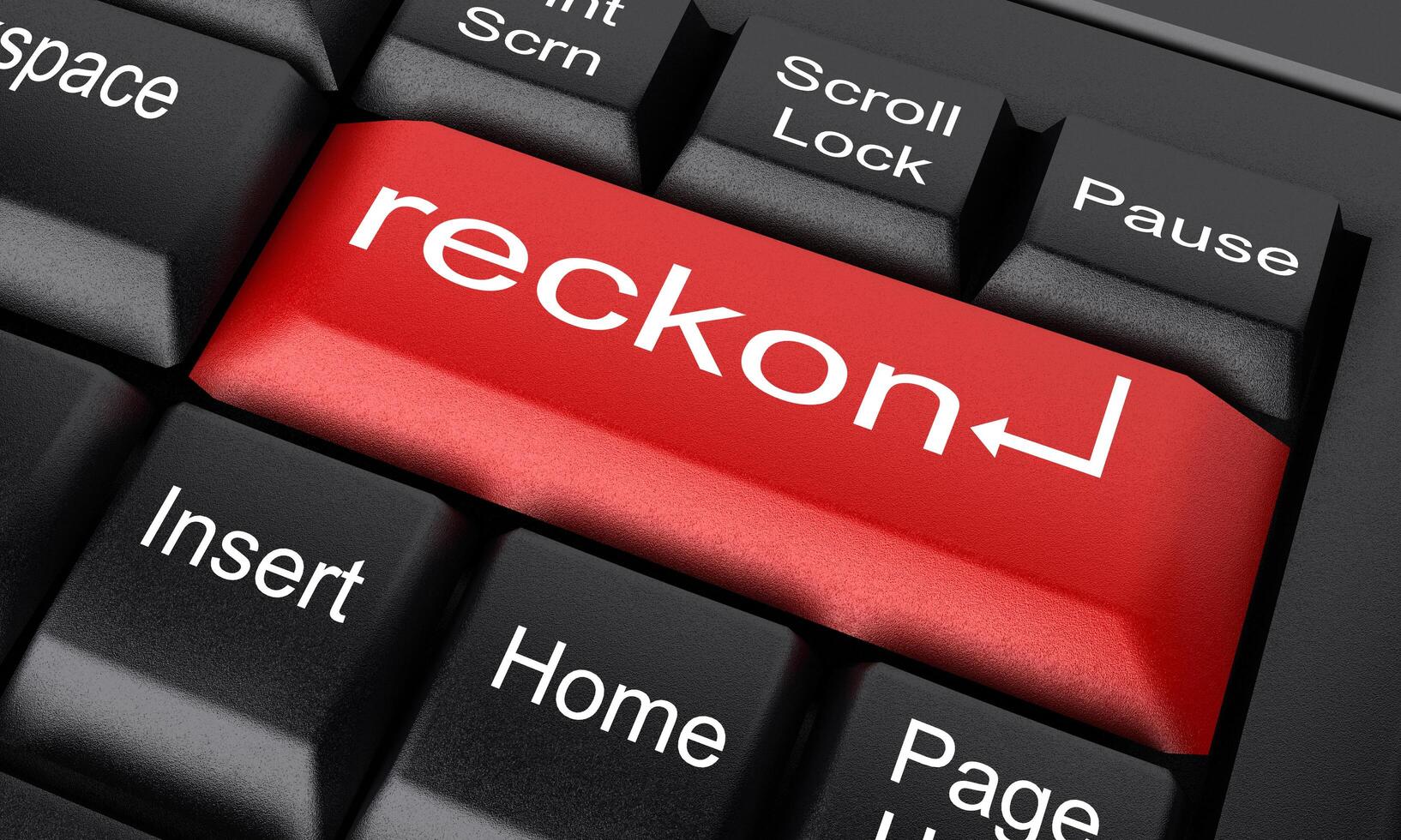 reckon word on red keyboard button 7615983 Stock Photo at Vecteezy