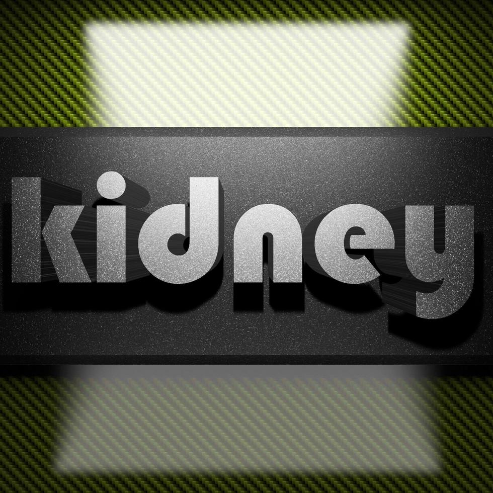 kidney word of iron on carbon photo