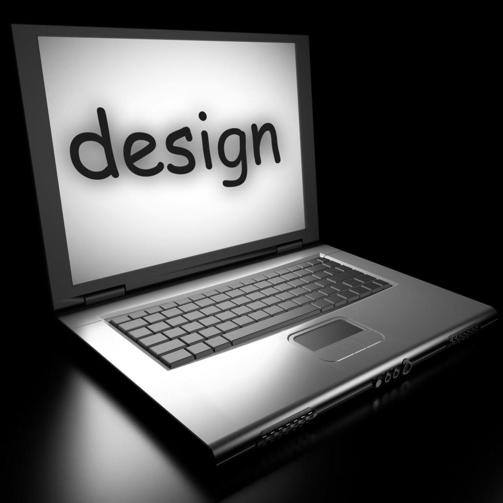 design word on laptop photo