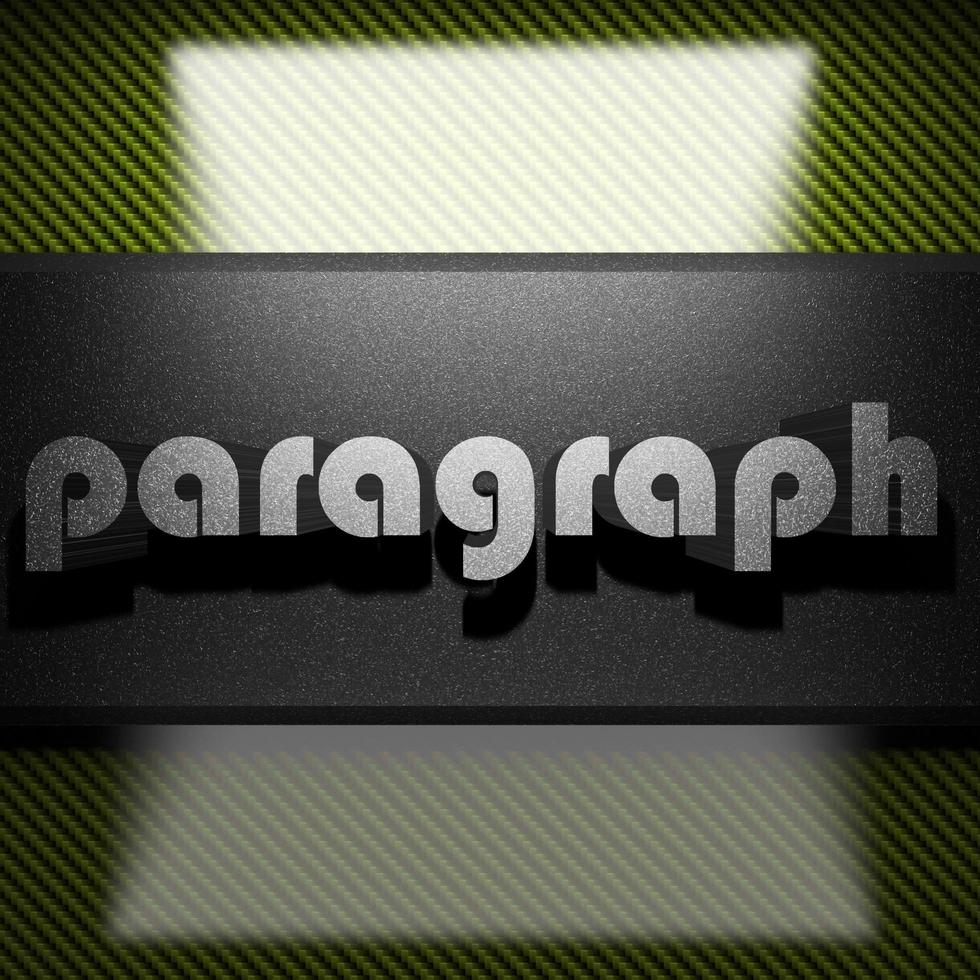 paragraph word of iron on carbon photo