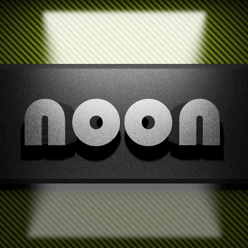 noon word of iron on carbon photo