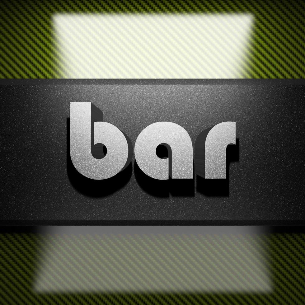 bar word of iron on carbon photo