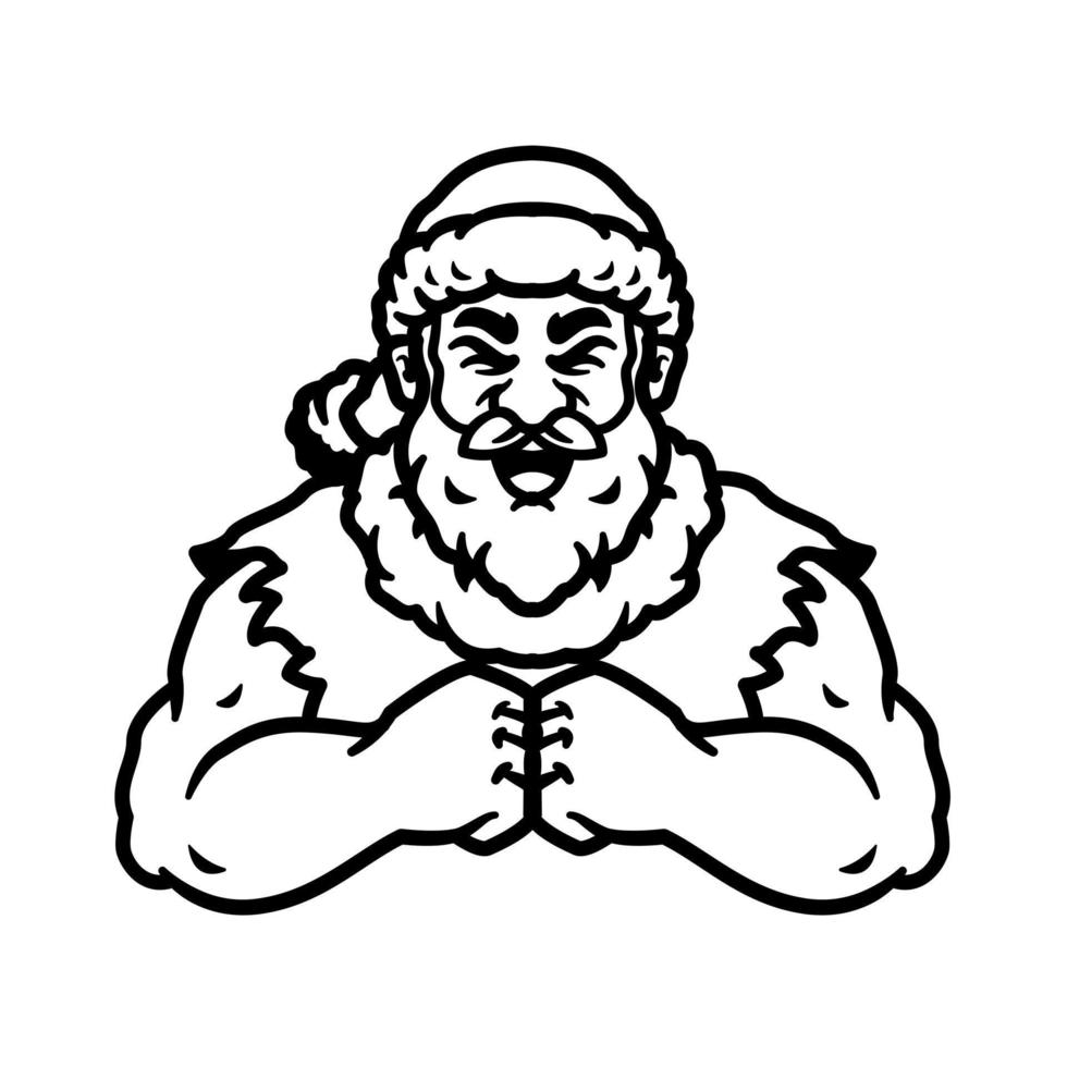 santa Illustration line art vector