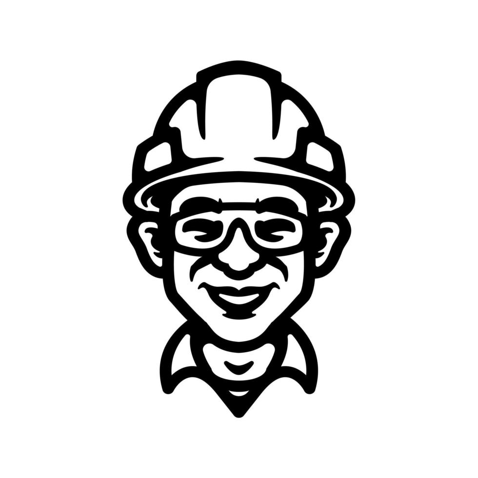 worker logo close-up design vector