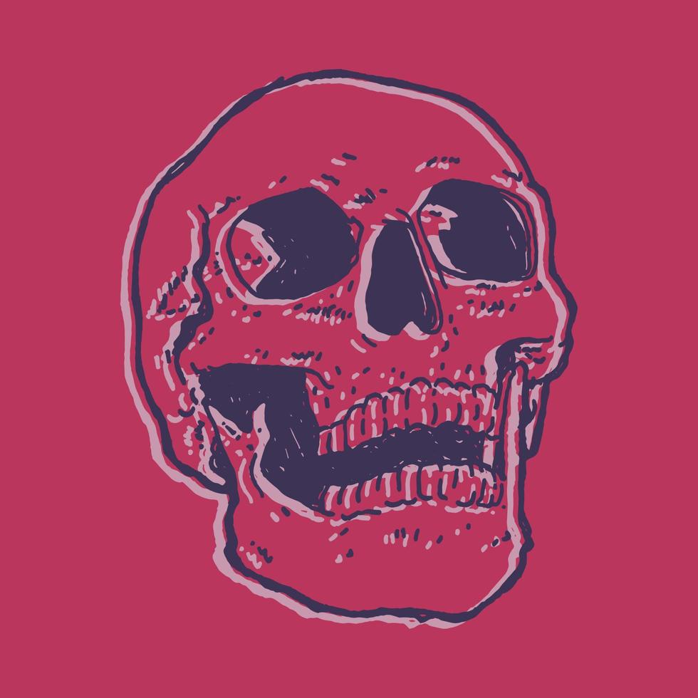 skull line art design vector