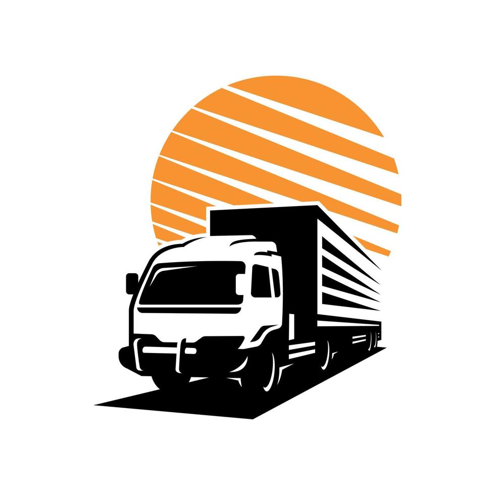 truck transport shadow logo vector