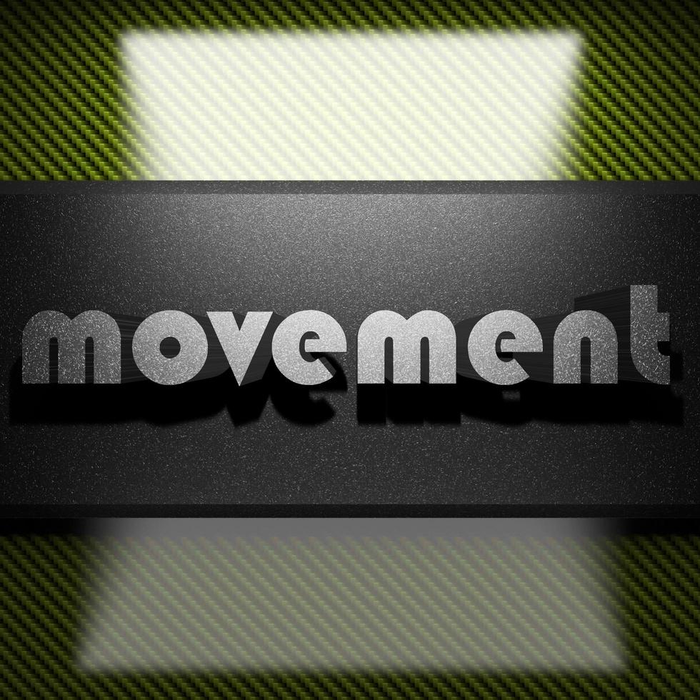 movement word of iron on carbon photo