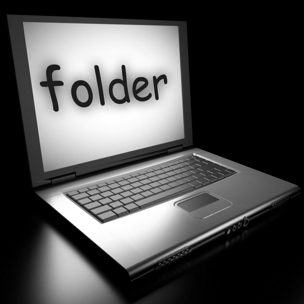 folder word on laptop photo
