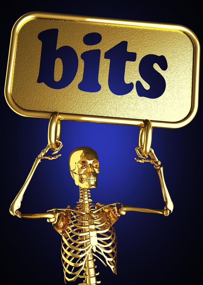 bits word and golden skeleton photo