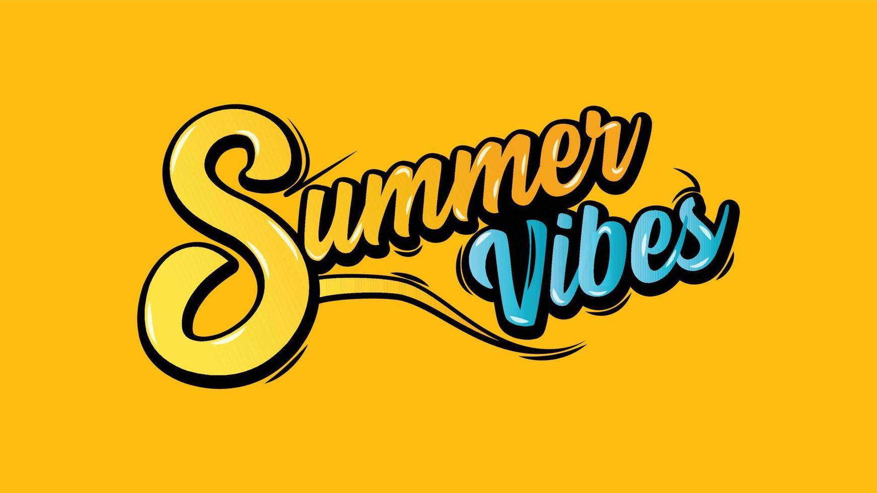 Summer Vibes Modern Typeography Design vector