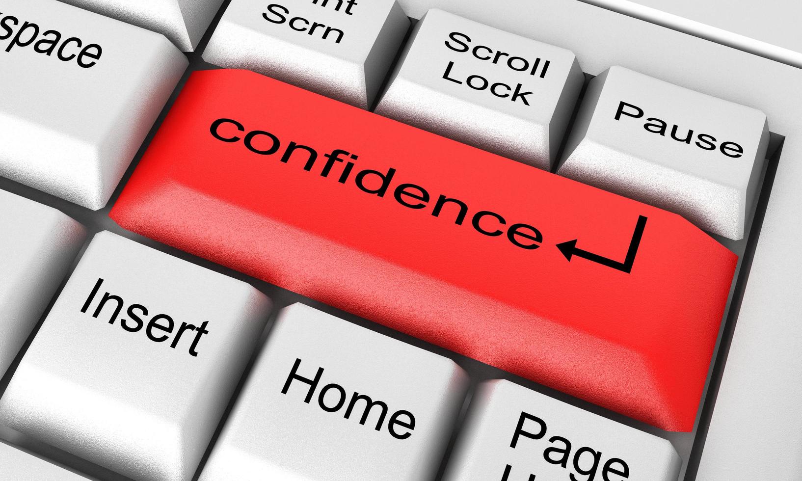 confidence word on white keyboard photo