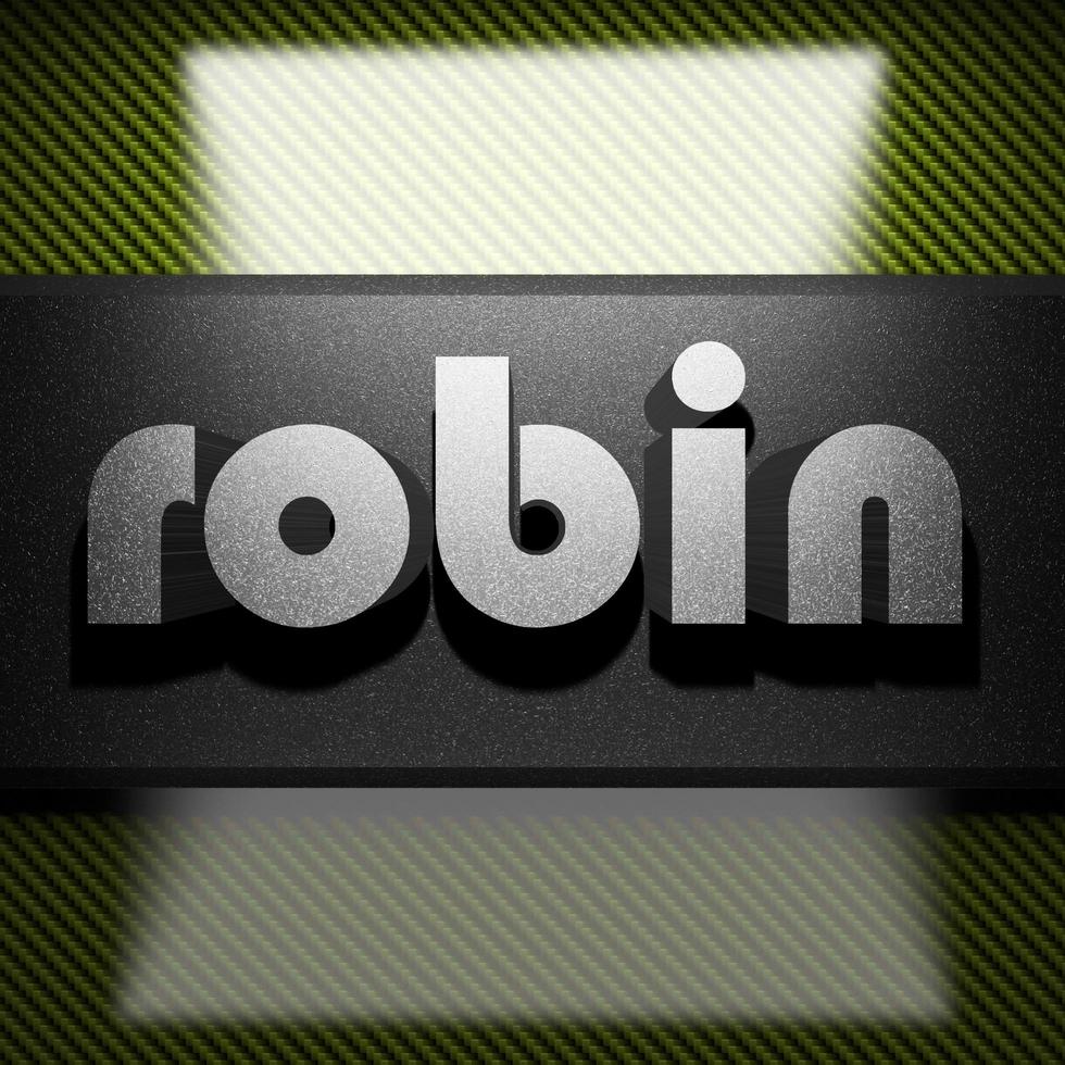 robin word of iron on carbon photo
