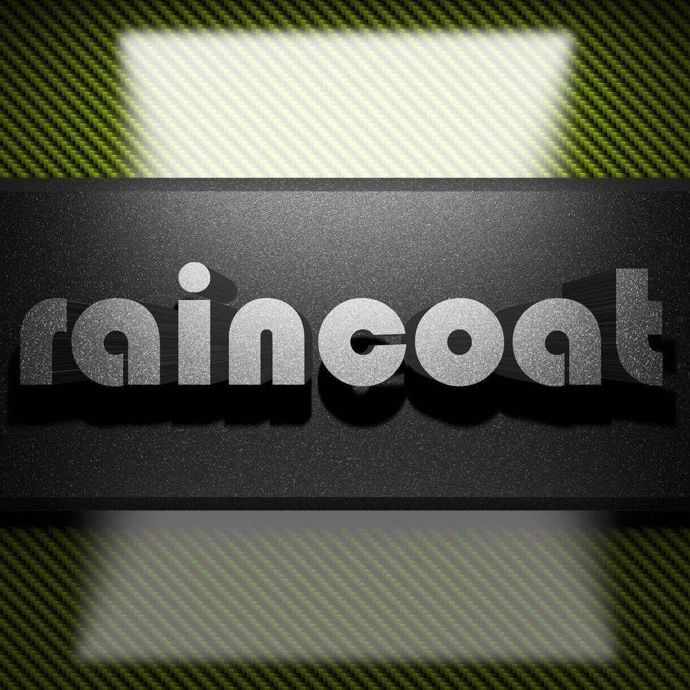 raincoat word of iron on carbon photo