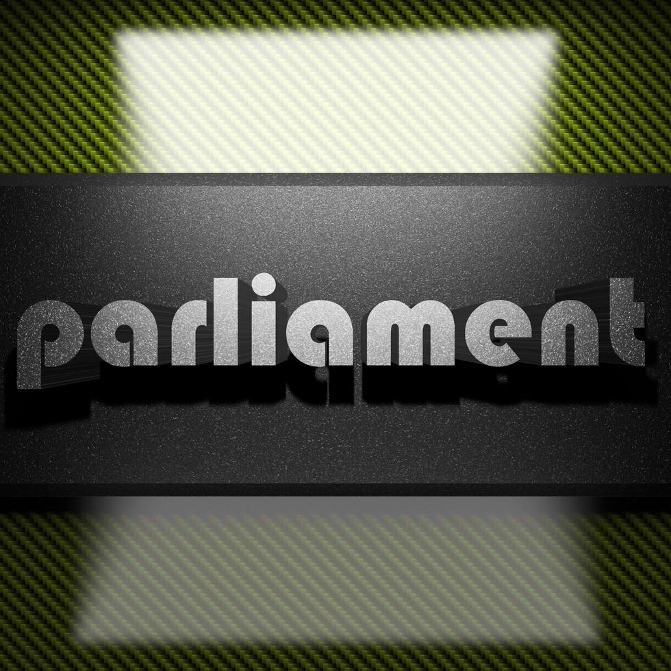 parliament word of iron on carbon photo