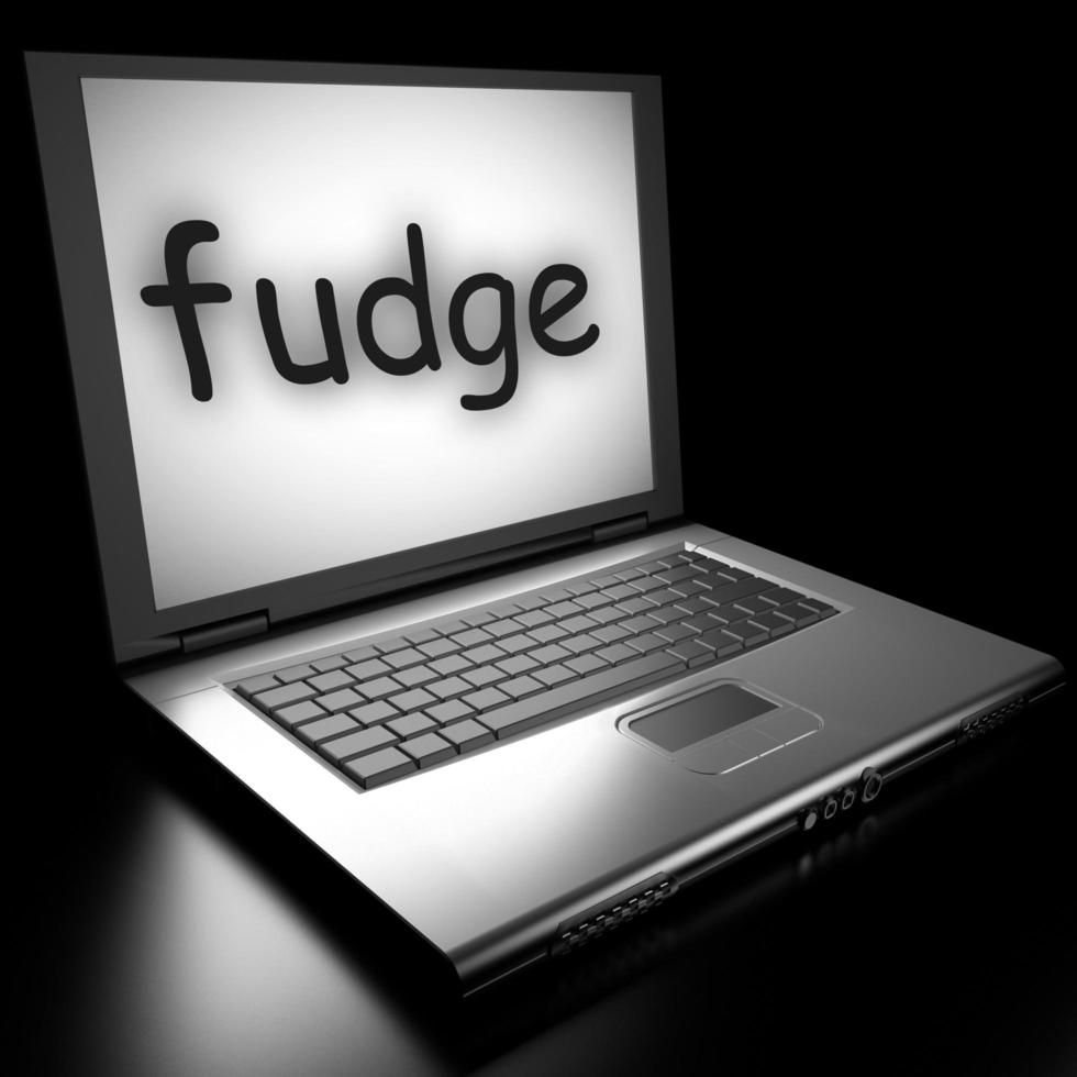 fudge word on laptop photo