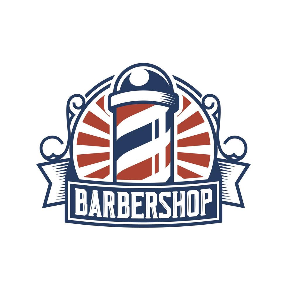 plantilla de vector de diseño de logotipo de barbería vintage