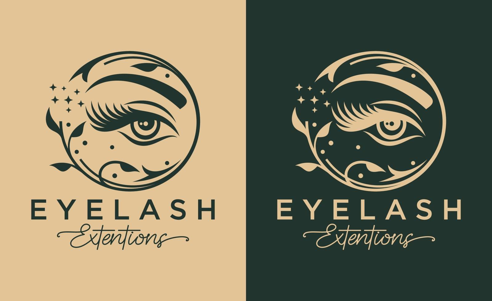 Eyelash extension logo design vector illustration