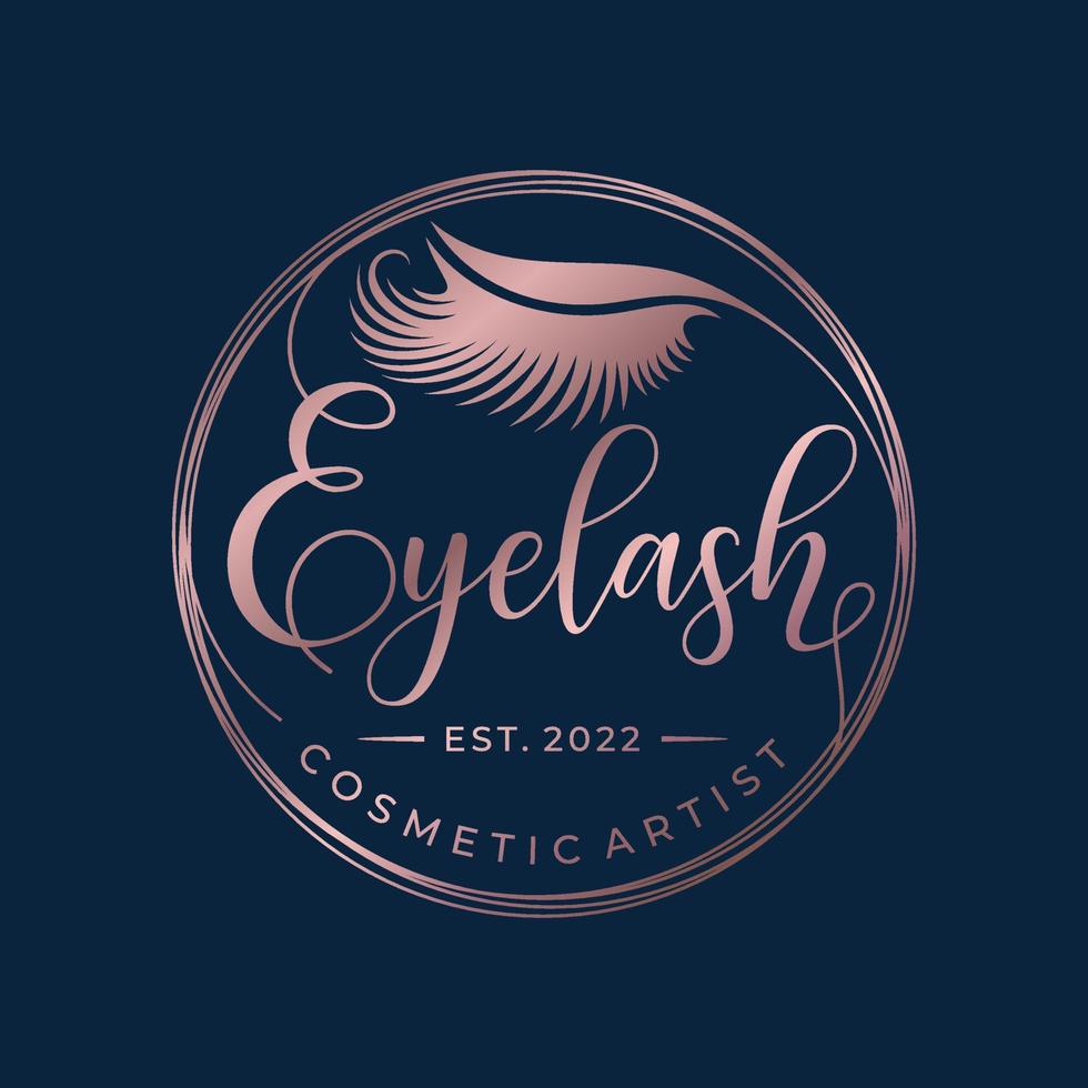 Eyelash extension logo design vector illustration