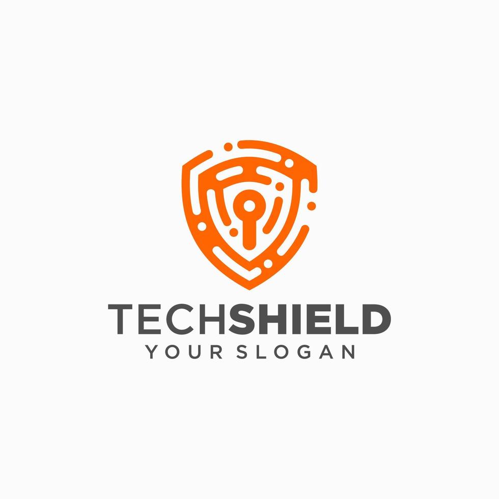 Shield Technology Logo Icon Stock Vector