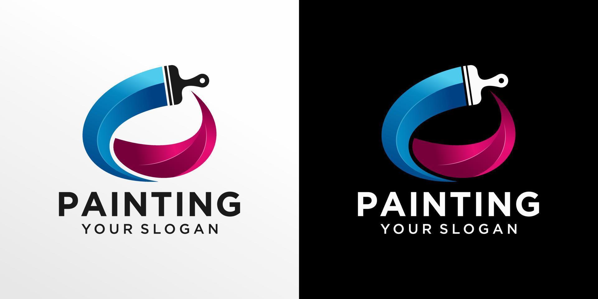 House painting logo design vector template