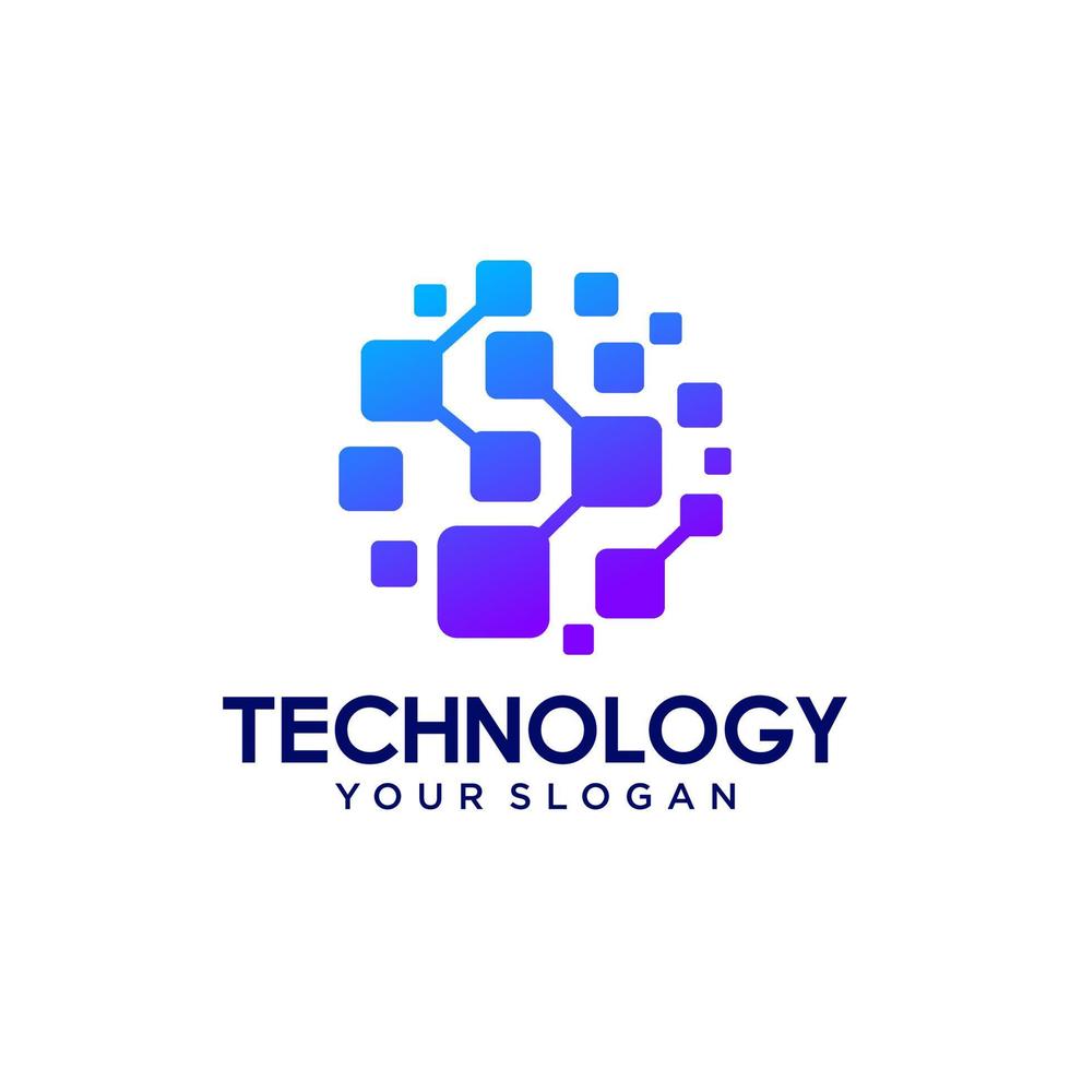 Colorful Digital Technology Logo Design Vector Template