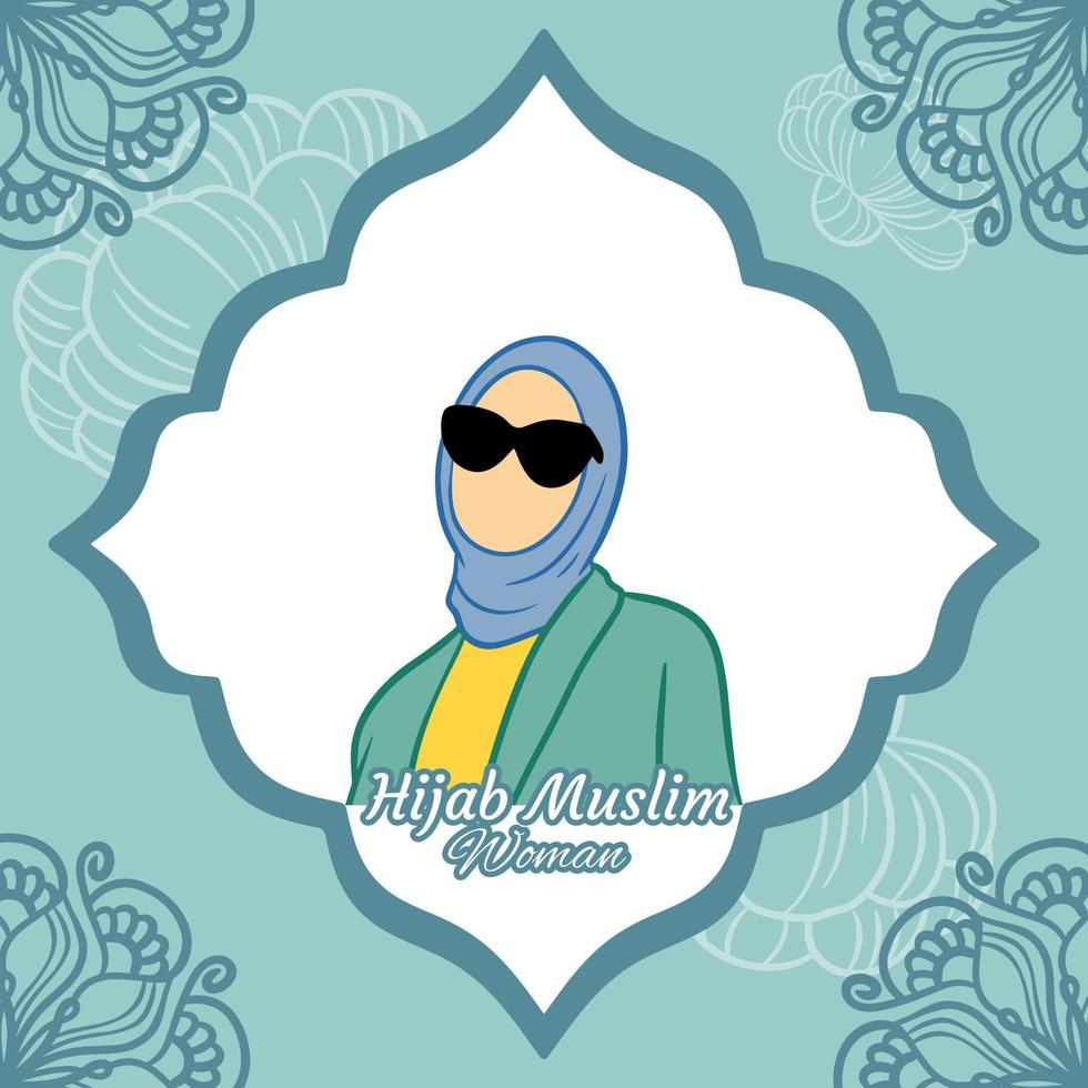 diseño de plantilla de niña musulmana hijab vector