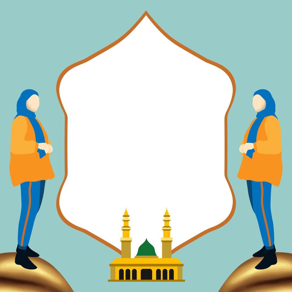 Hijab Muslim Girl template design vector