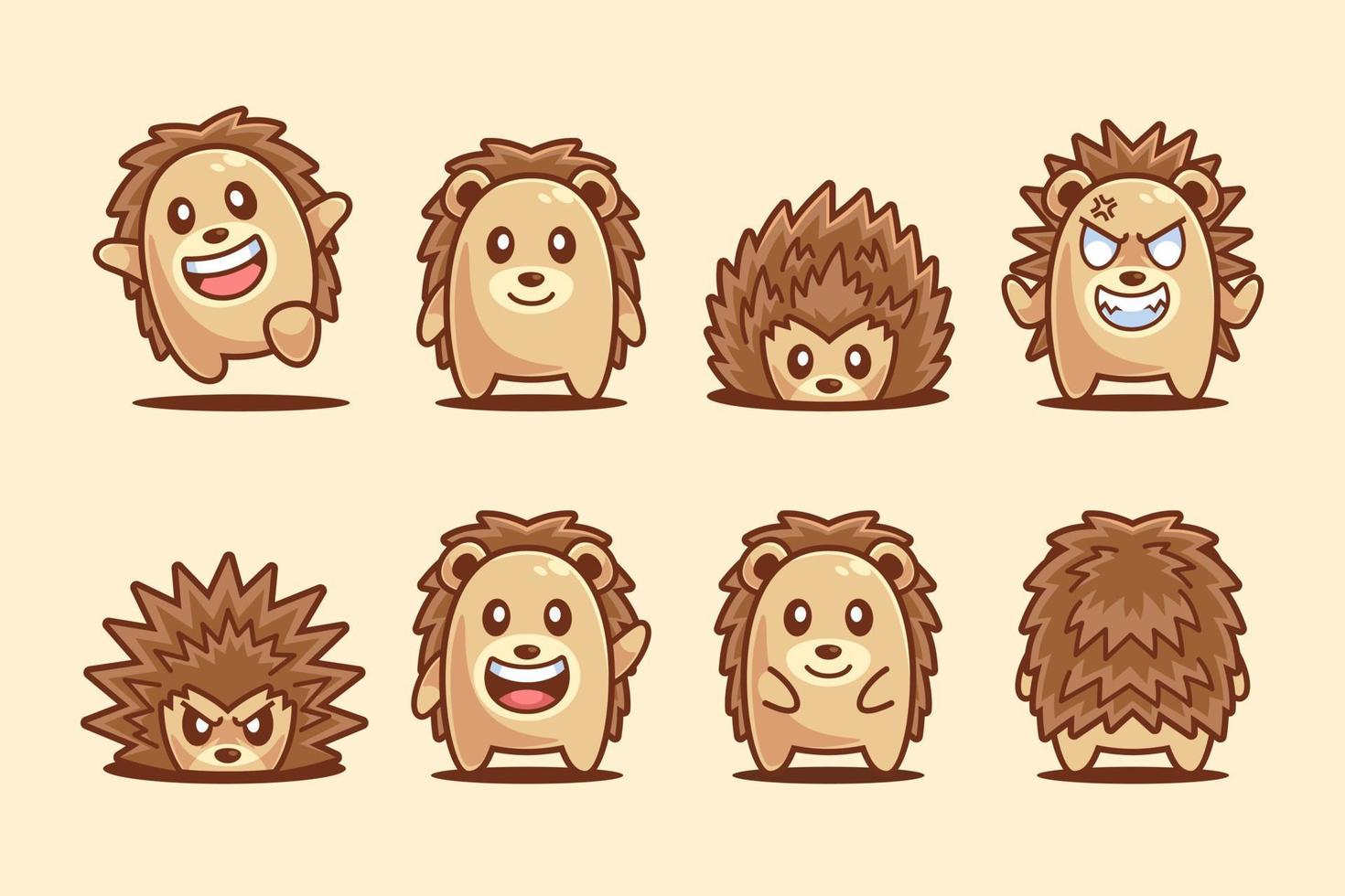 Collection of Hedgehog Cartoon Character vector