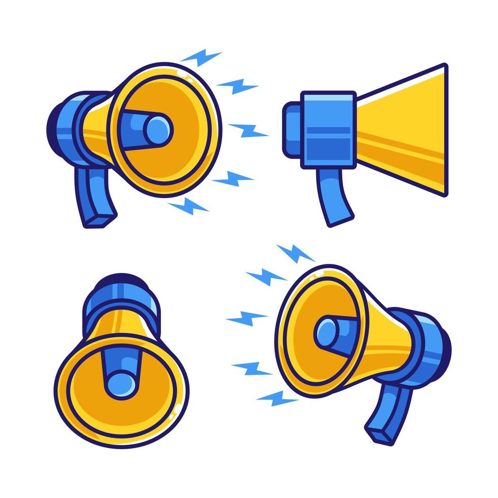 Colection of Megaphone Loudspeaker Cartoon vector