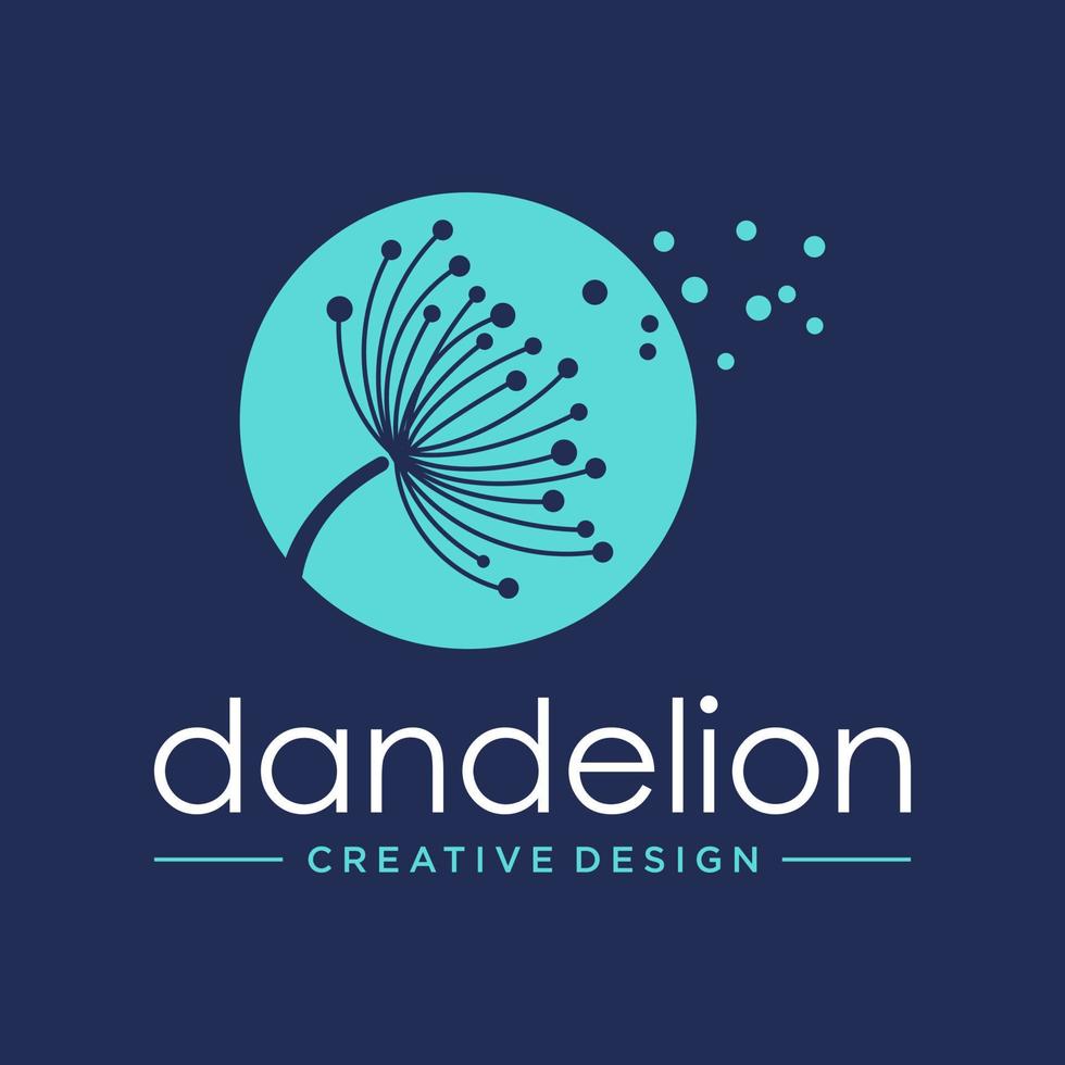 Dandelion Flower Logo Icon Design Template vector