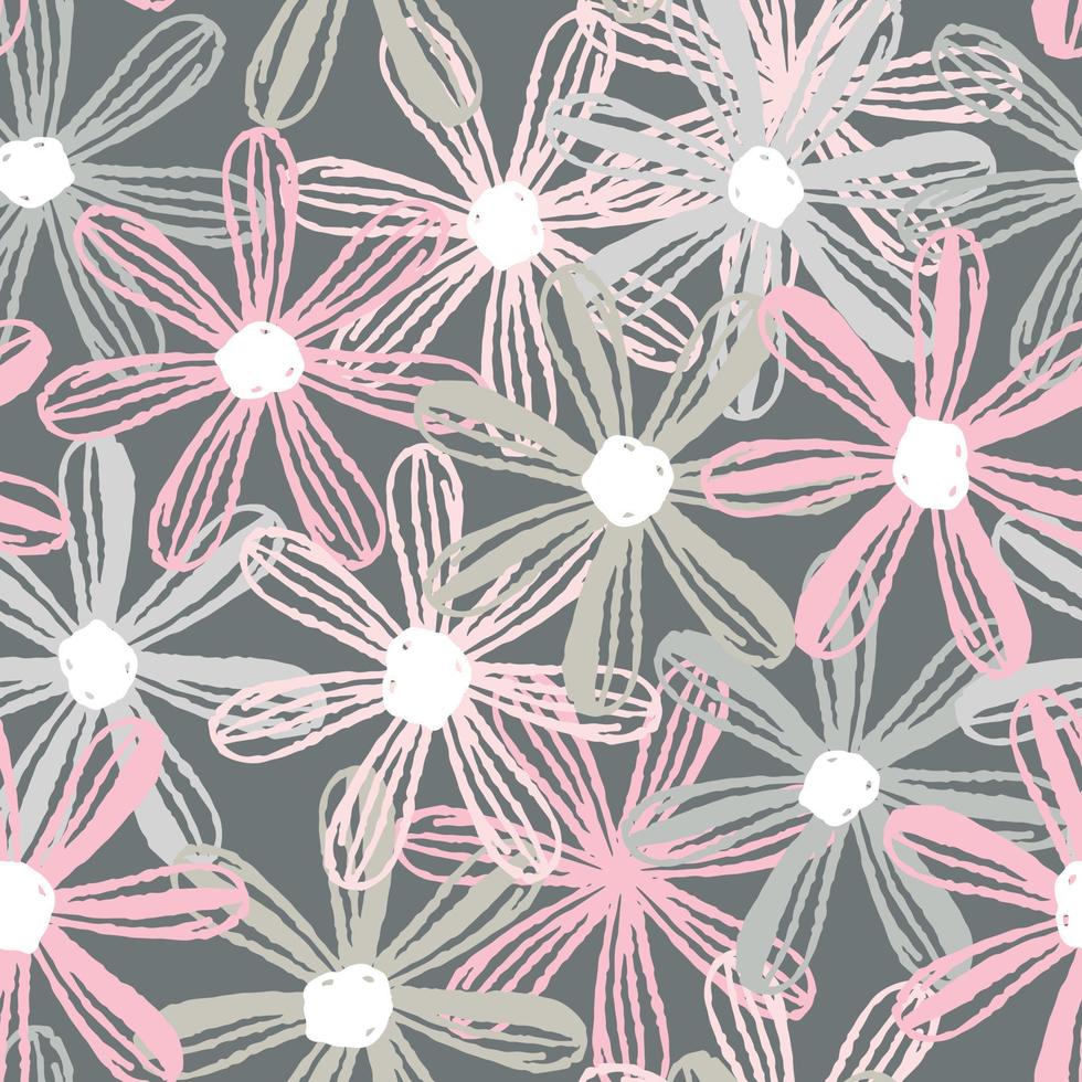 seamless cute  hand draw flowers pattern background , greeting card or fabric vector