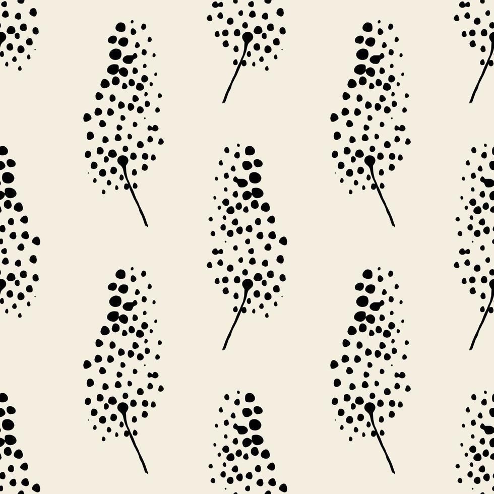 seamless monochrome dot tree pattern background , greeting card or fabric vector