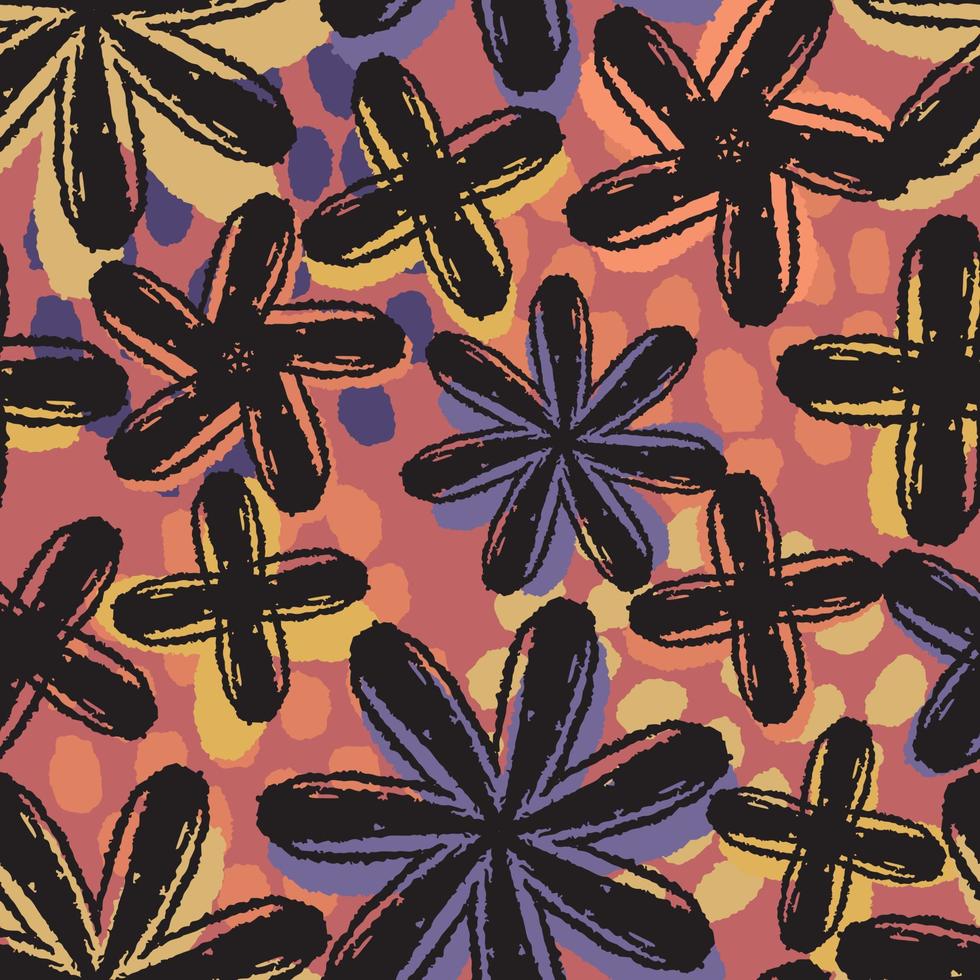 seamless doodle flowers pattern background , greeting card or fabric vector