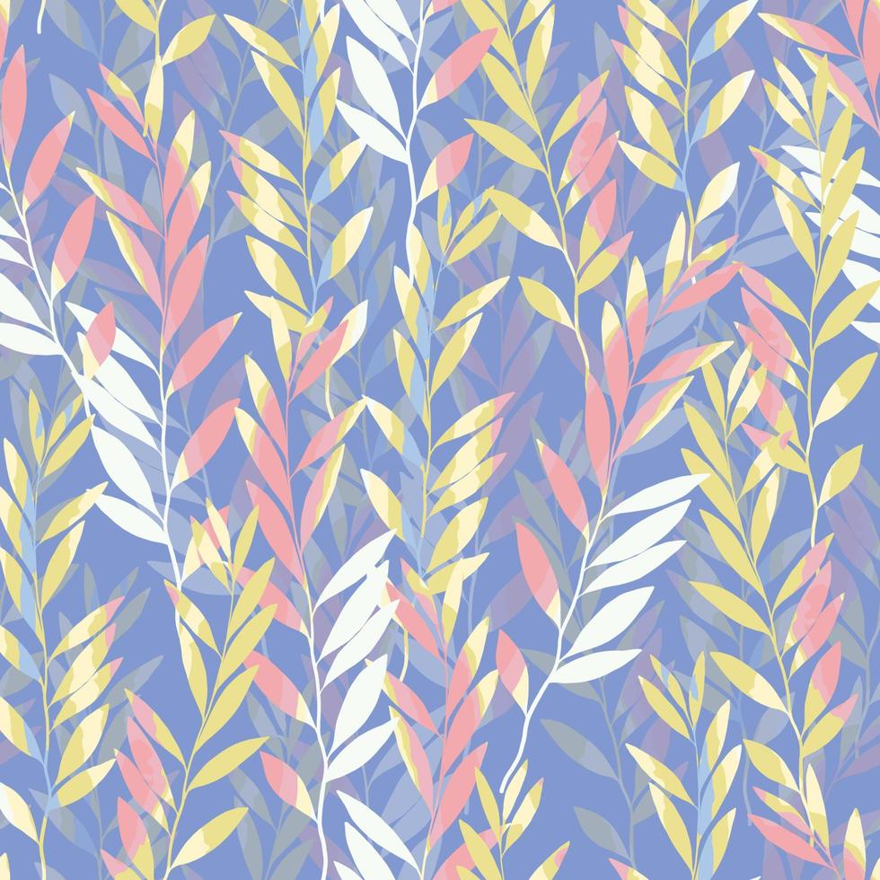 seamless pastel mess leaves pattern background , greeting card or fabric vector