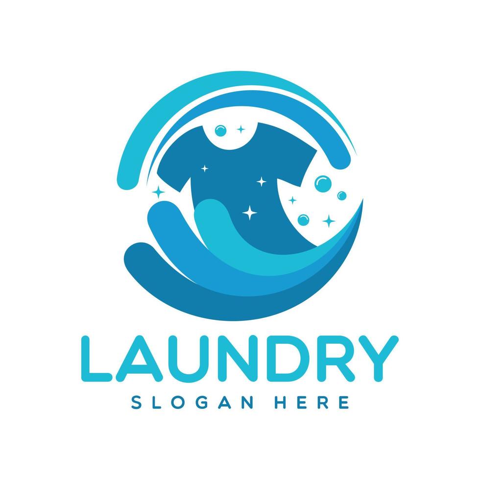 Laundry Logo Design Vector Template, Emblem, Concept Design, Creative Symbol, Icon