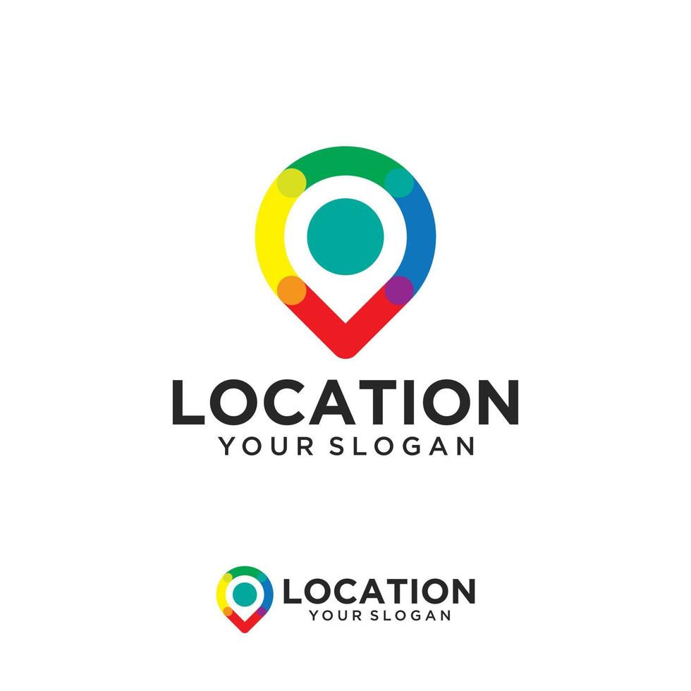 Abstract Colorful Pin Location Symbol Logo Icon Vector Template