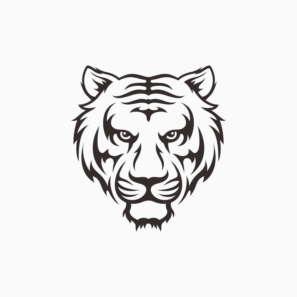ilustración de vector de diseño de logotipo de cabeza de tigre impresionante