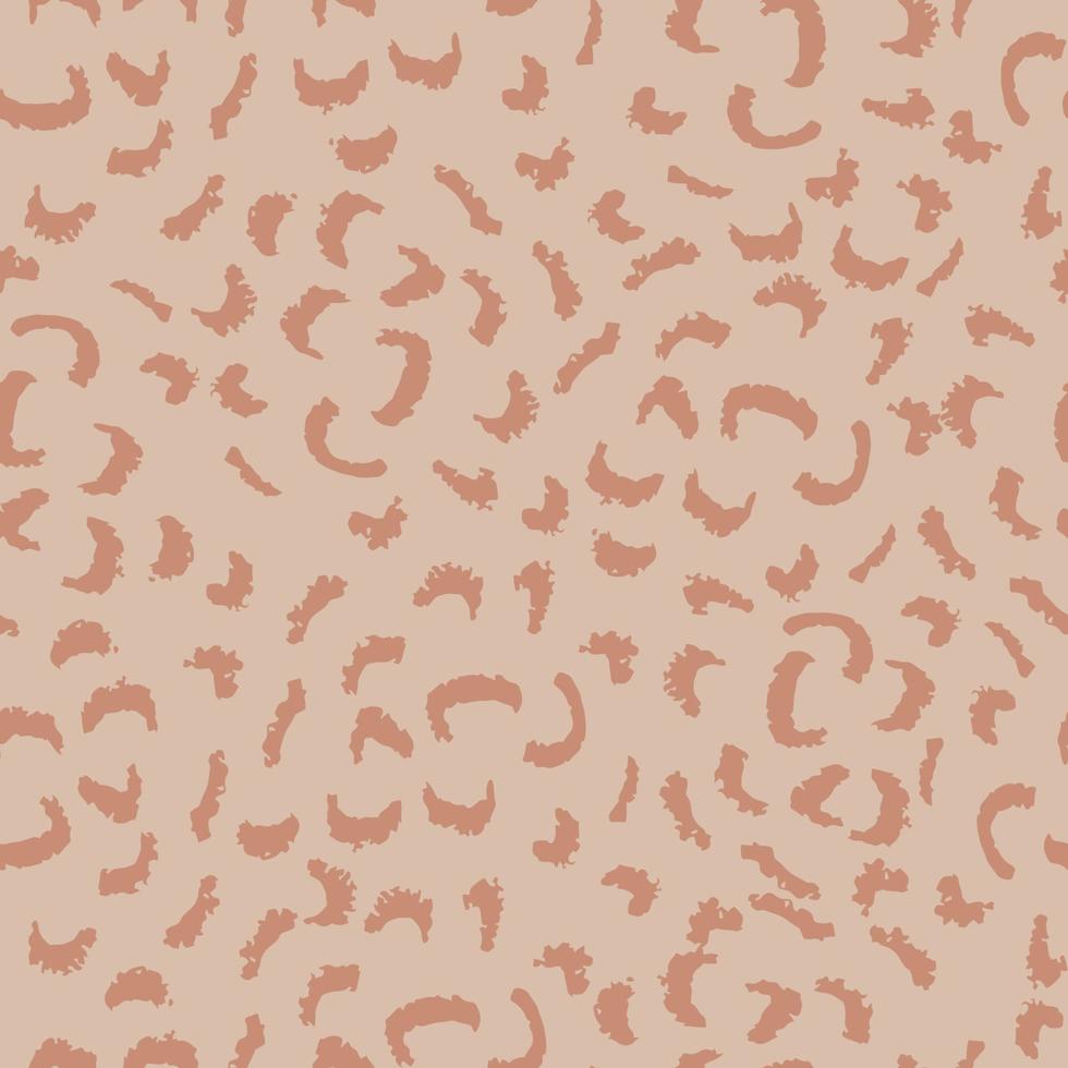 Abstract seamless pattern with curved brushstrokes. Beige neutral colors. Hand drawn grunge elements. Vector illustration.